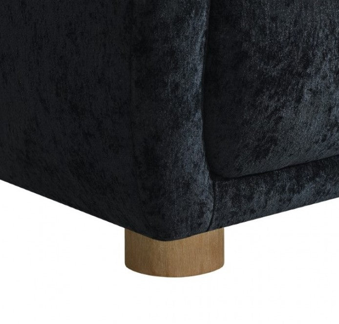 Aaron Contemporary Black Boucle Sofa Sloped Arms
