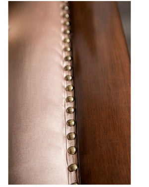 Albert Traditional Velvet Fabric Brown Sofa Nailhead