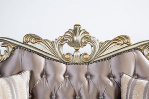 lbert Traditional Velvet Fabric Champagne Purple Sofa Curving