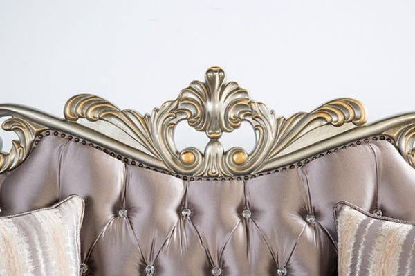 lbert Traditional Velvet Fabric Champagne Purple Sofa Curving