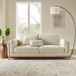 Amadeo Ivory Deep Seat Comfort Modern Fabric Sofa