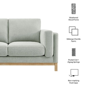 Amadeo Mist Deep Seat Comfort Modern Fabric Loveseat Arm