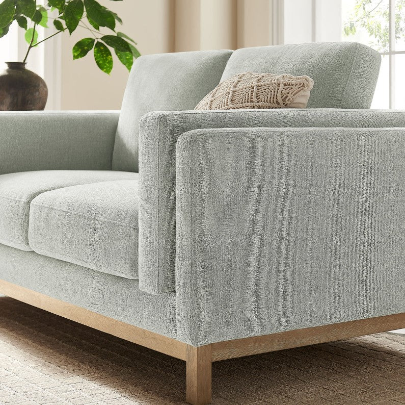 Amadeo Mist Deep Seat Comfort Modern Fabric Loveseat
