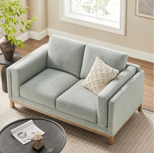 Amadeo Mist Deep Seat Comfort Modern Fabric Loveseat Top