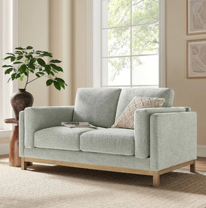 Amadeo Mist Deep Seat Comfort Modern Fabric Loveseat