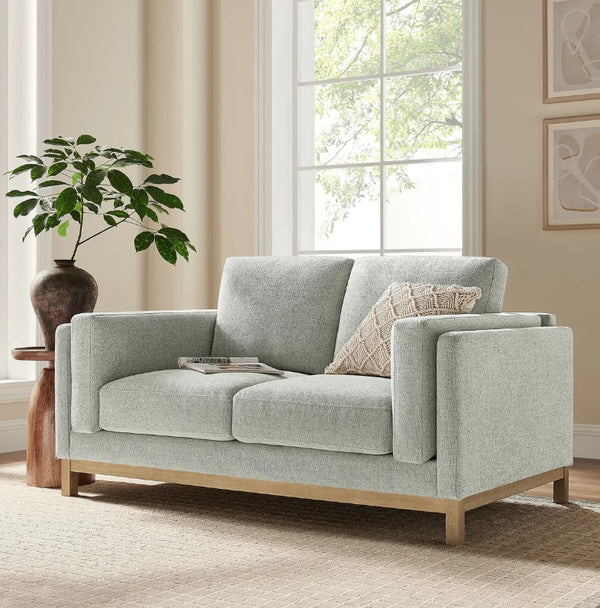 Amadeo Mist Deep Seat Comfort Modern Fabric Loveseat