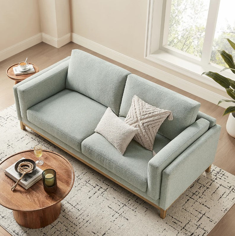 Amadeo Mist Deep Seat Comfort Modern Fabric Sofa
