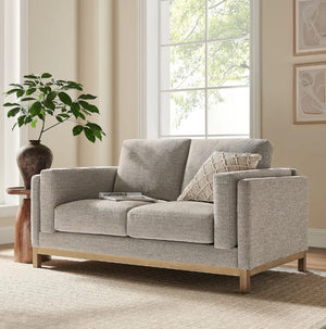 Amadeo Pewter Deep Seat Comfort Modern Fabric Loveseat