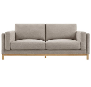 Amadeo Pewter Deep Seat Comfort Modern Fabric Sofa Gray sofa on a white background