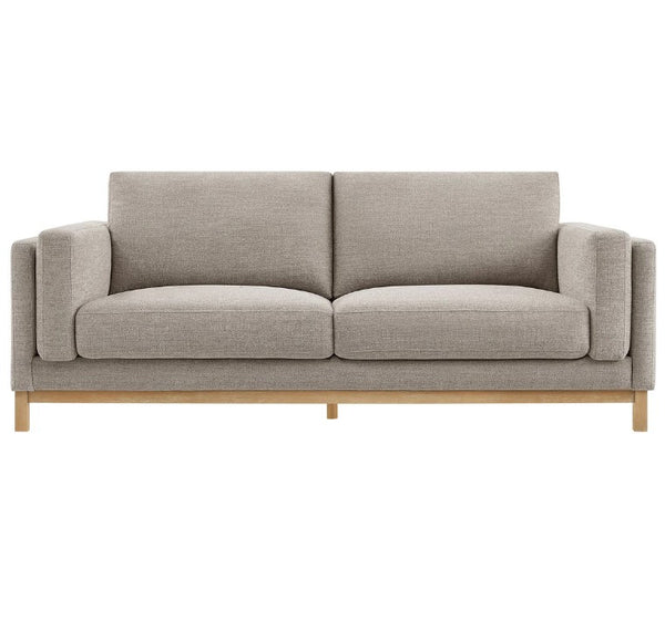 Amadeo Pewter Deep Seat Comfort Modern Fabric Sofa Gray sofa on a white background