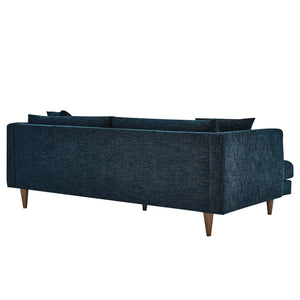 Annet modern navy fabric sofa back with wooden legs