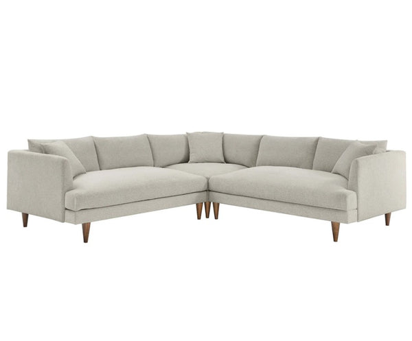 Annet modern sectional sofa in ivory color  front facing 