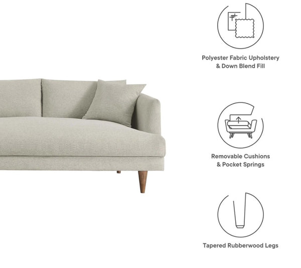 Annet modern sectional sofa in ivory color removable cushions