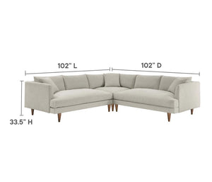 Annet modern sectional sofa in ivory color size