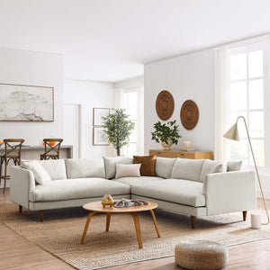 Annet modern sectional sofa in ivory color