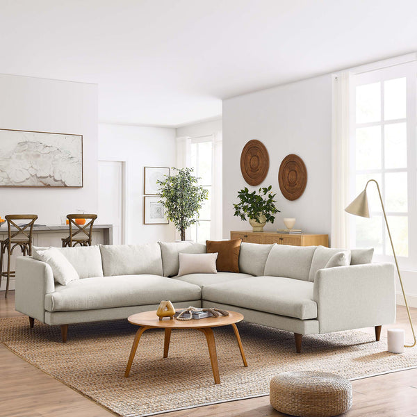 Annet modern sectional sofa in ivory color
