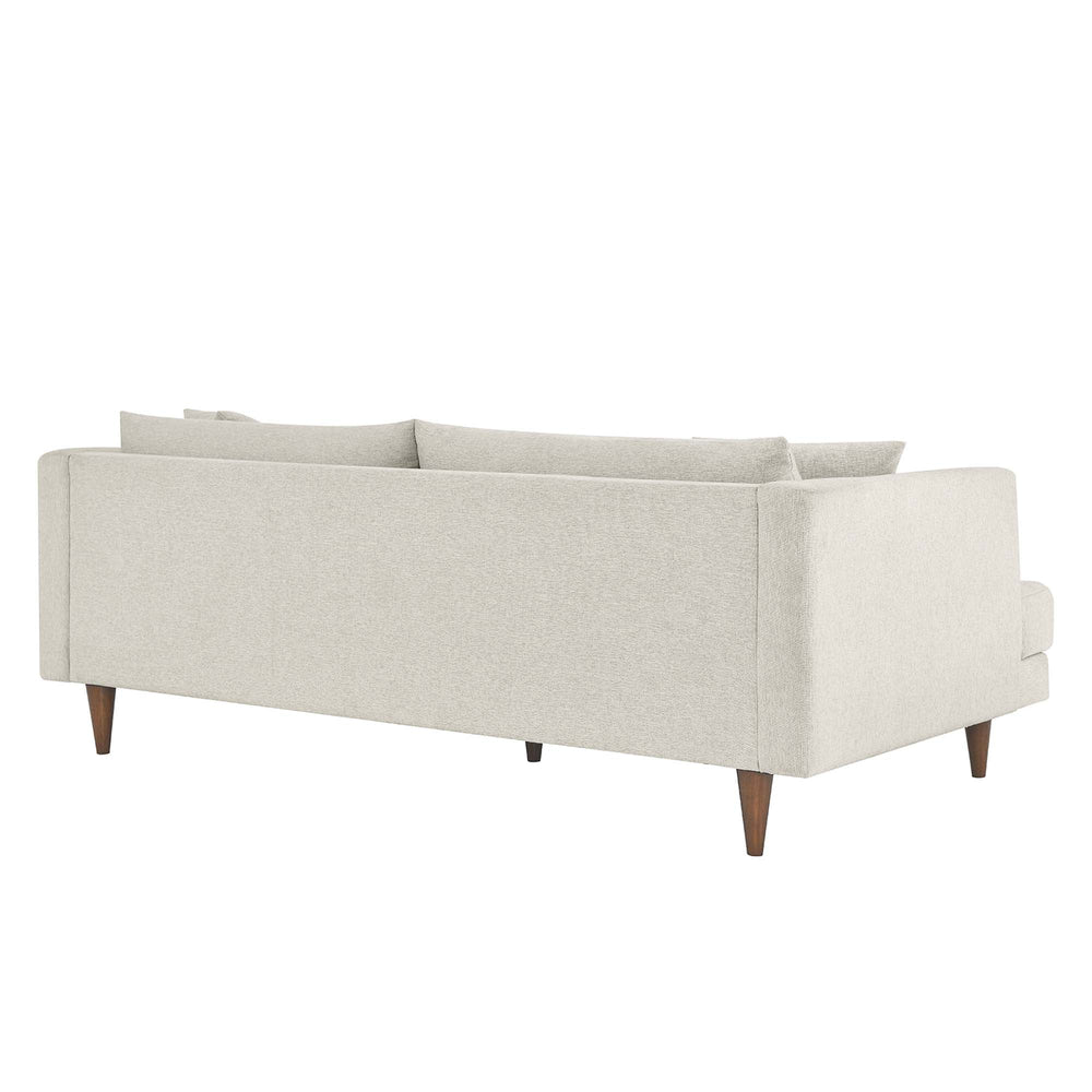 Annet modern ivory fabric sofa with wooden legs