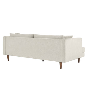 Annet modern ivory fabric sofa back with wooden legs