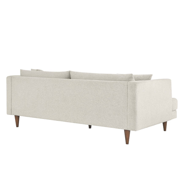 Annet modern ivory fabric sofa back with wooden legs