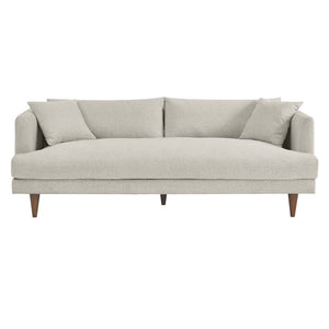 Annet modern ivory fabric sofa  front with wooden legs