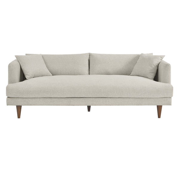 Annet modern ivory fabric sofa  front with wooden legs