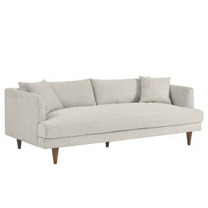 Annet modern ivory fabric sofa  side with wooden legs