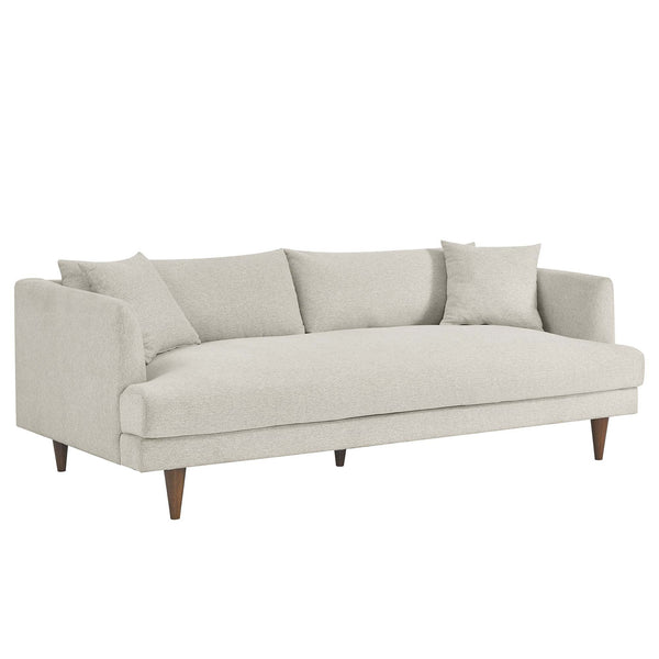 Annet modern ivory fabric sofa  side with wooden legs