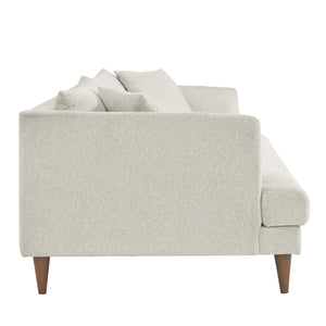 Annet modern ivory fabric sofa side with wooden legs