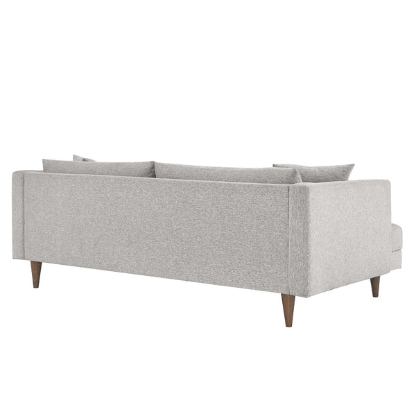 Annet modern light gray fabric sofa  back with wooden legs