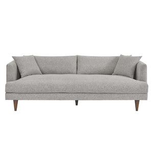 Annet modern light gray fabric sofa  front with wooden legs
