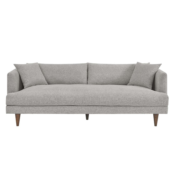 Annet modern light gray fabric sofa  front with wooden legs