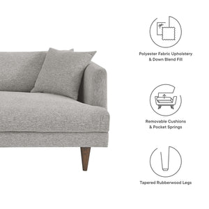 Annet modern light gray fabric removable cushions sofa with wooden legs 