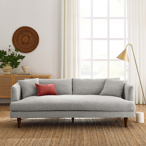 Annet modern light gray fabric sofa with wooden legs