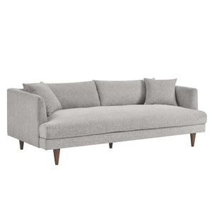 Annet modern light gray fabric sofa  side with wooden legs