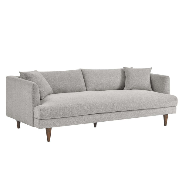 Annet modern light gray fabric sofa  side with wooden legs
