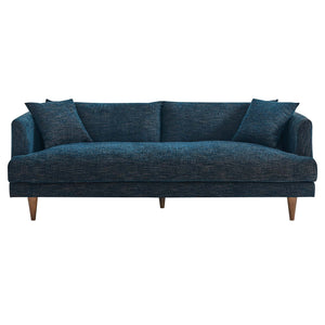 Annet modern navy fabric sofa front  with wooden legs