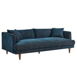 Annet modern navy fabric sofa  style with wooden legs