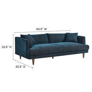Annet modern navy fabric sofa size with wooden leg
