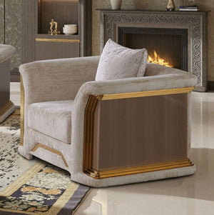 Anthoni Modern Chair with Gold Trim