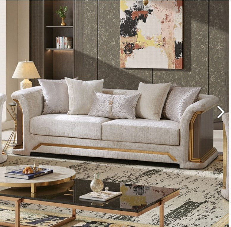 Anthoni Modern Sofa with Gold Trim