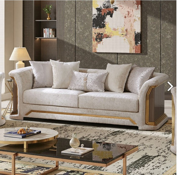 Anthoni Modern Sofa with Gold Trim