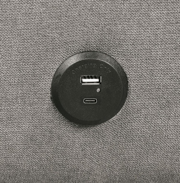 Arena contemporary futon sofa USB and C type charger details