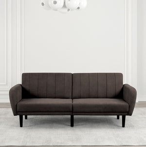 Arena brown contemporary futon sofa front details
