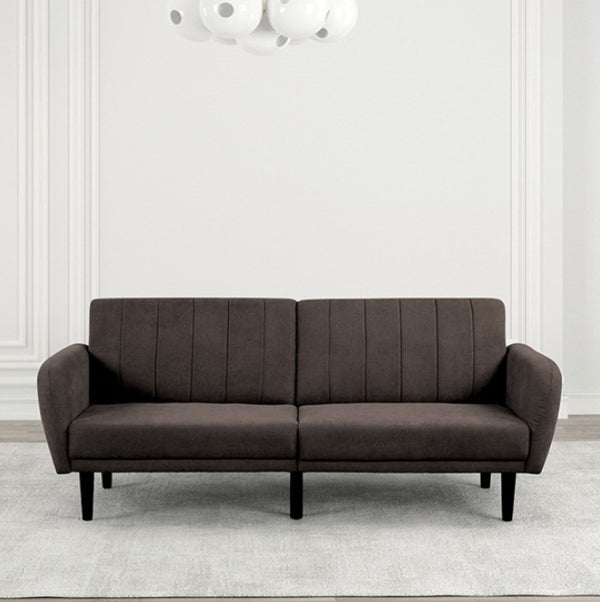 Arena brown contemporary futon sofa front details
