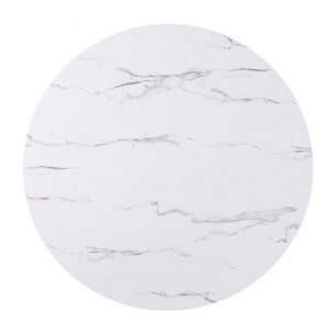 Round marble coaster with white and gray marbled pattern on a white background