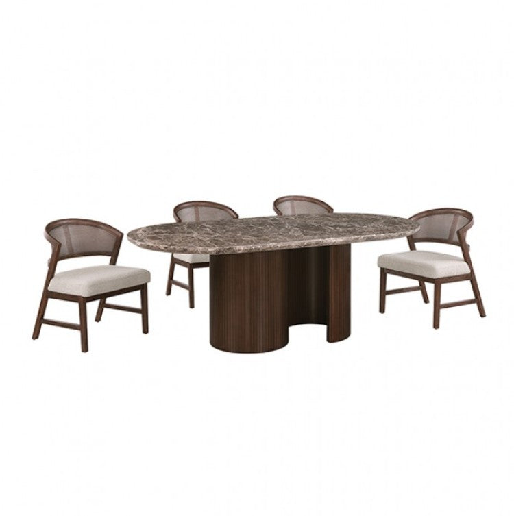 Artemos Contemporary Dark Brown Oval Dining Table