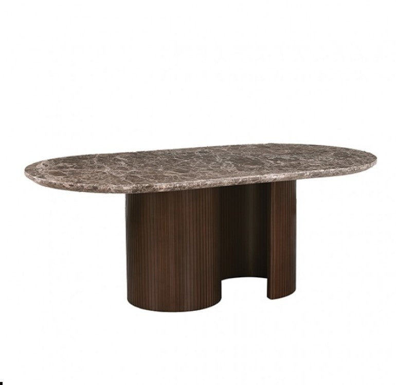 Artemos Contemporary Dark Brown Oval Dining Table