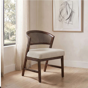 Artemos Contemporary Dark Brown Rattan Back Chair