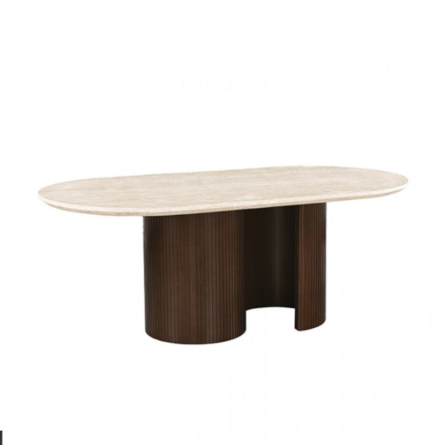 Artemos Contemporary Light Beige Oval Dining Table