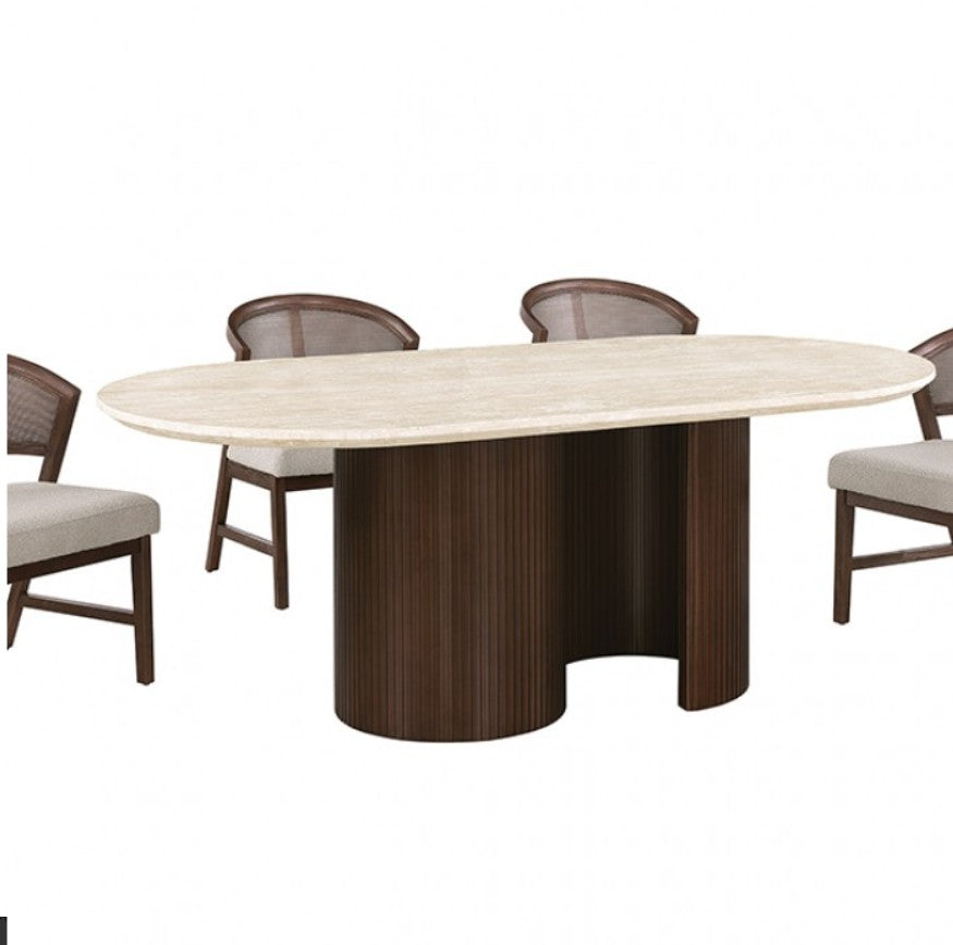 Artemos Contemporary Light Beige Oval Dining Table